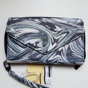 5 For $30 Gray Swirl Print Zip Around Clutch Wristlet Wallet